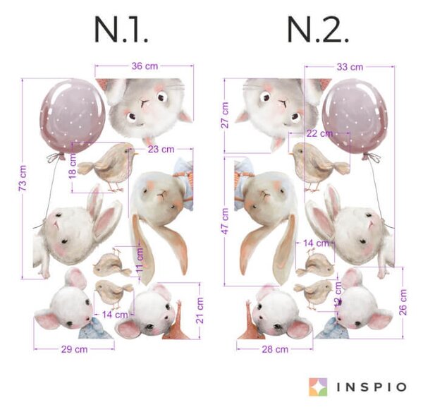 INSPIO - átragasztható textil matrica - Faldekorációk - Akvarell falmatrica ajtó köré