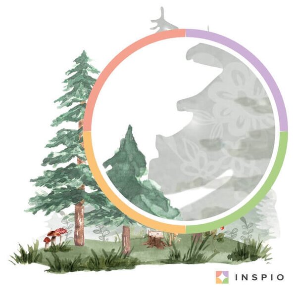 INSPIO - átragasztható textil matrica - Falmatrica - Forest erdei állatok