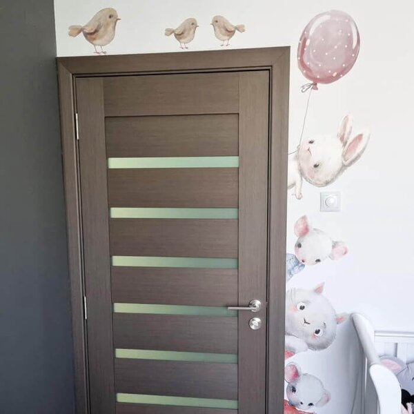 INSPIO - átragasztható textil matrica - Faldekorációk - Akvarell falmatrica ajtó köré