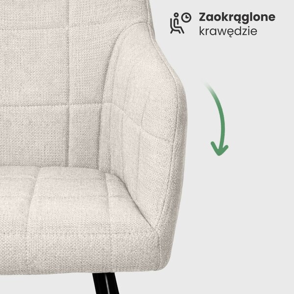 AKORD LUXANO kárpitozott szék Lumos anyag krém fekete lábakkal