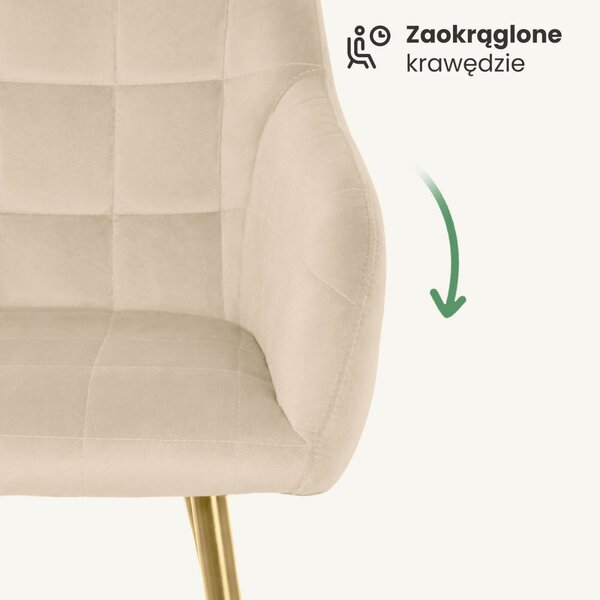 AKORD Furniture Factory LUXANO kárpitozott szék welúr bézs arany lábakkal