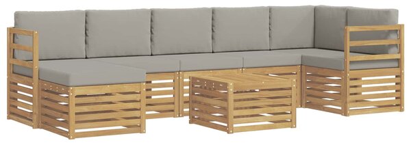 VidaXL Kültéri kanapé szett 8 pcs Fehér és Világosszürke