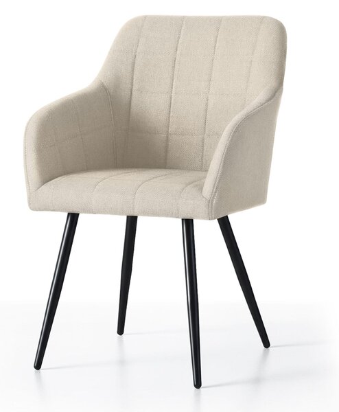 AKORD Furniture Factory LUXANO kárpitozott szék Lumos anyag bézs fekete lábak négyzetes steppelés