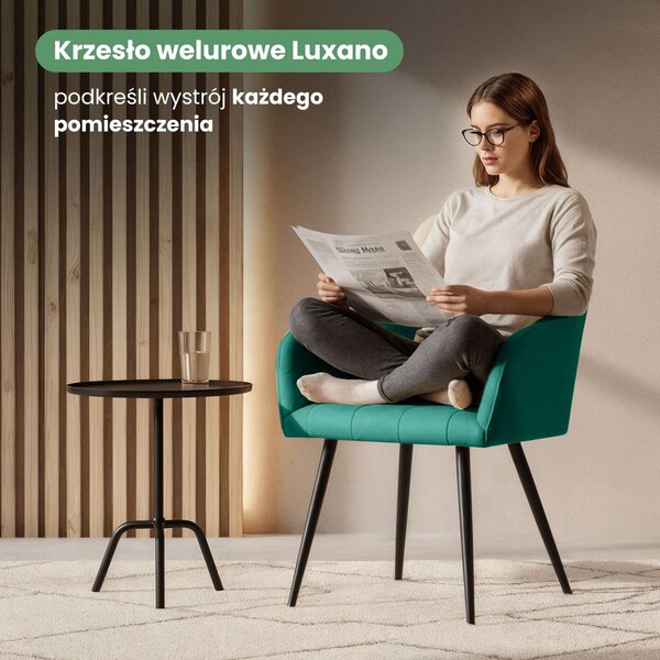 AKORD LUXANO Kárpitozott Szék Bársony Palackzöld Fekete Lábakkal