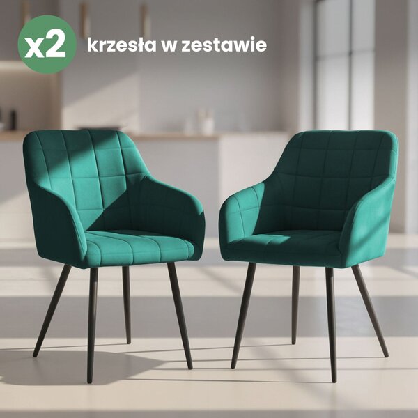 AKORD LUXANO Kárpitozott Szék Bársony Palackzöld Fekete Lábakkal