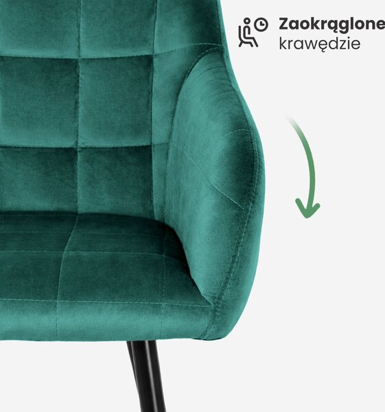 AKORD LUXANO Kárpitozott Szék Bársony Palackzöld Fekete Lábakkal