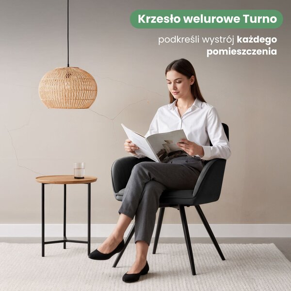 AKORD TURNO Forgó Szék Welur Fekete Prémium Kárpitozás