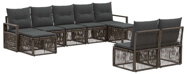 VidaXL Kerti Kanapé Szett 9 pcs Szürke polirattan