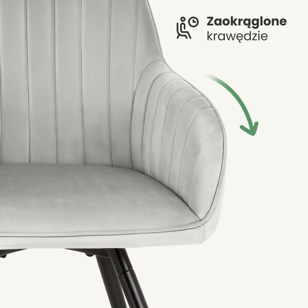 AKORD TURNO Forgó Szék Welur Szürke Fekete Lábakkal 2 db
