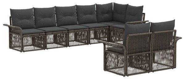VidaXL Kerti Kanapé Szett 8 pcs Szürke polirattan