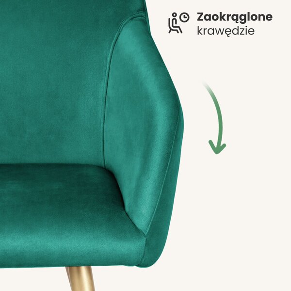 AKORD Furniture Factory ESTELLE kárpitozott szék welúr palackzöld arany lábakkal