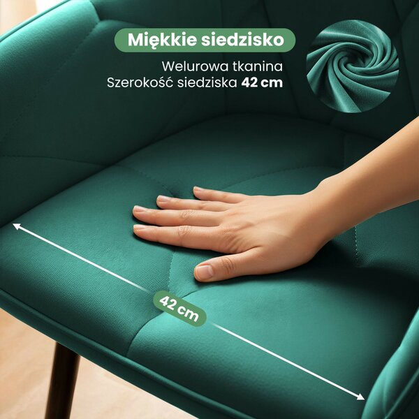 AKORD Furniture Factory DIAMANTE kárpitozott szék welur butelkazöld fekete lábakkal