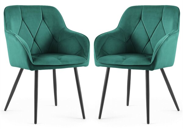 AKORD Furniture Factory DIAMANTE kárpitozott szék welur butelkazöld fekete lábakkal