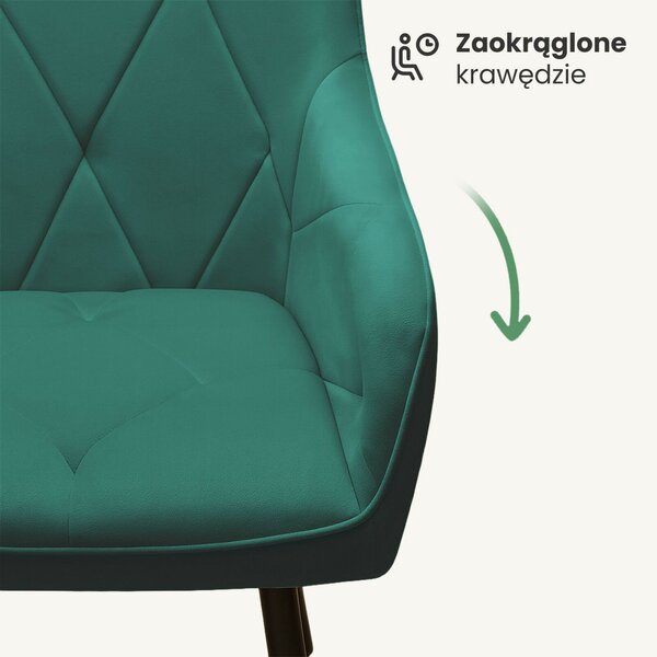 AKORD Furniture Factory DIAMANTE kárpitozott szék welur butelkazöld fekete lábakkal
