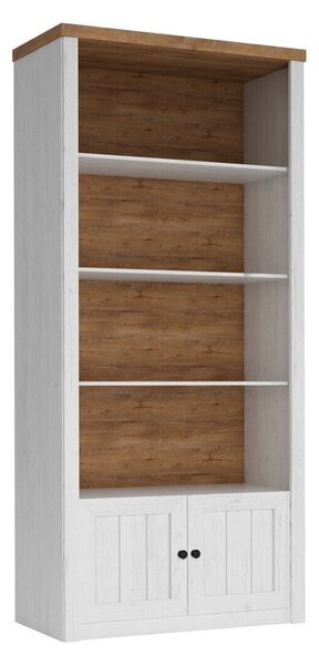 Könyvespolc Ferdore 112, Nyitott, Közepes sűrűségű farostlemez, Laminált forgácslap, 198x90x43cm, Anderson fenyő, Lefkas tölgy