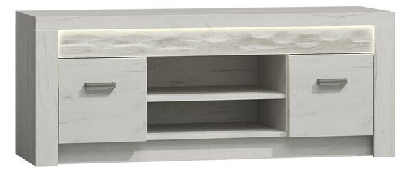 TV-állvány Serfeno 106, Laminált forgácslap, 53x137x42cm, Kézműves fehér