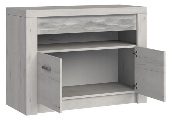 TV-állvány Serfeno 107, Laminált forgácslap, 73x96x42cm, Kézműves fehér
