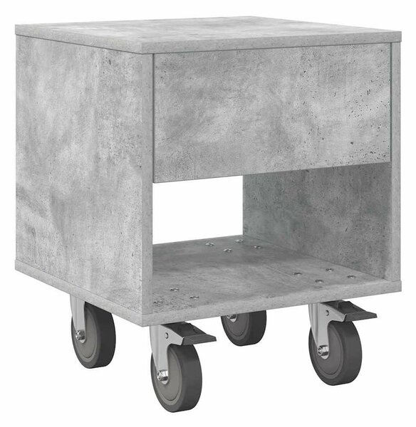 Éjjeli asztal 2 pcs Beton Szürke 40,5 x 40 x 48 cm Faanyag