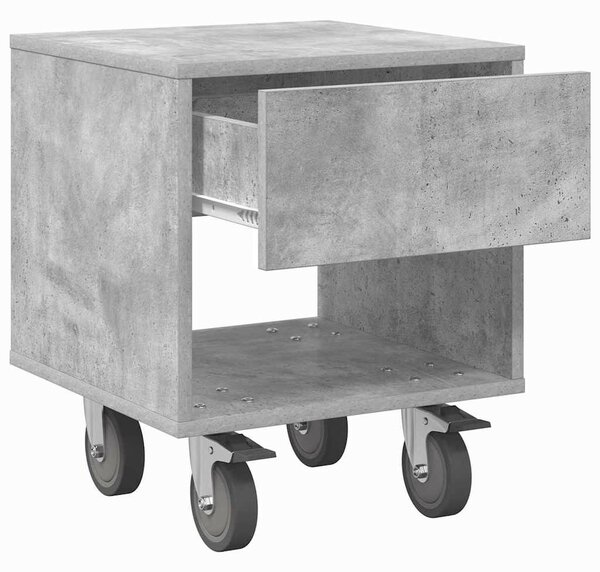 Éjjeli asztal 2 pcs Beton Szürke 40,5 x 40 x 48 cm Faanyag