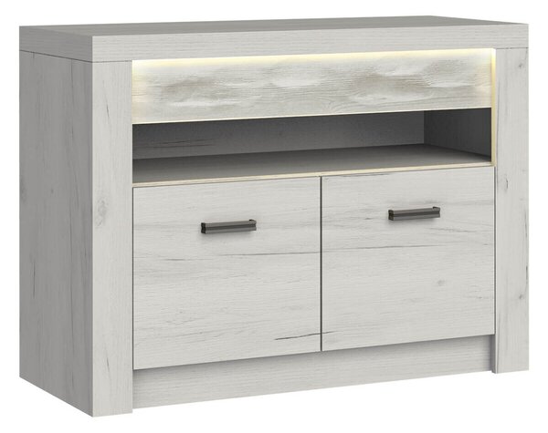 TV-állvány Serfeno 107, Laminált forgácslap, 73x96x42cm, Kézműves fehér