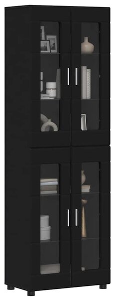 Magasfiú polcokkal FLORIN Fekete 60 x 35 x 182 cm Faanyag