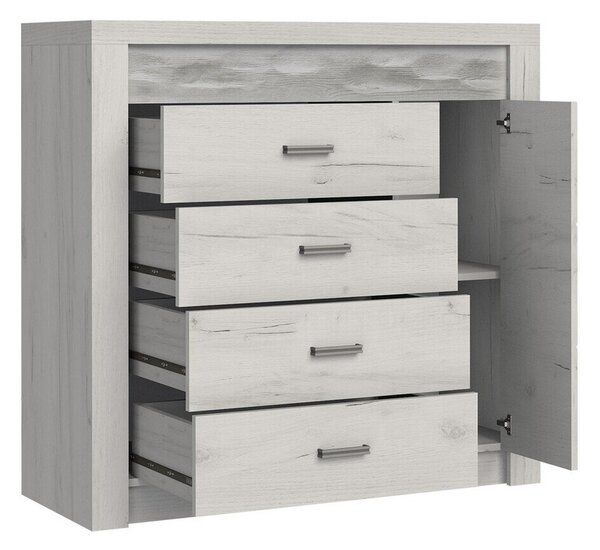 Komód Serfeno 115, Laminált forgácslap, 104x109x42cm, Hamu