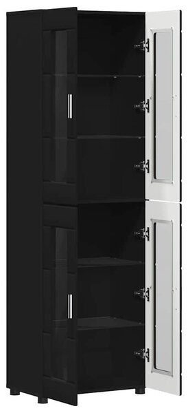 Magasfiú polcokkal FLORIN Fekete 60 x 35 x 182 cm Faanyag