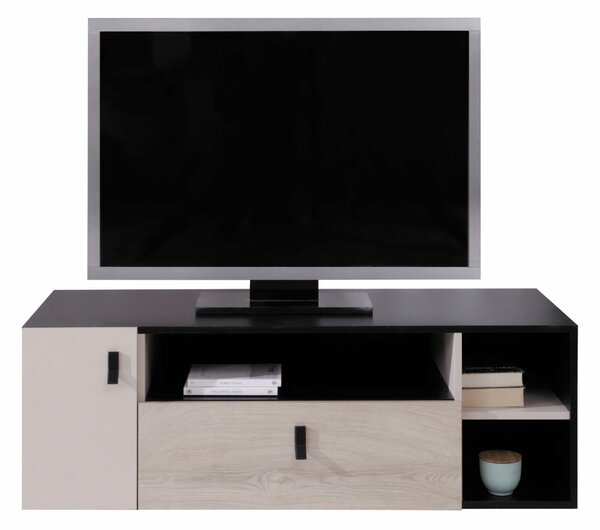 TV-állvány Camteso 108, Tölgy, Fekete, Bézs, 120x40x50cm