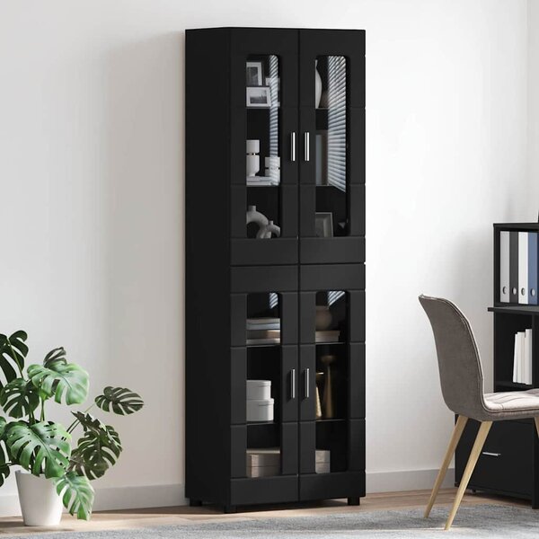 Magasfiú polcokkal FLORIN Fekete 60 x 35 x 182 cm Faanyag