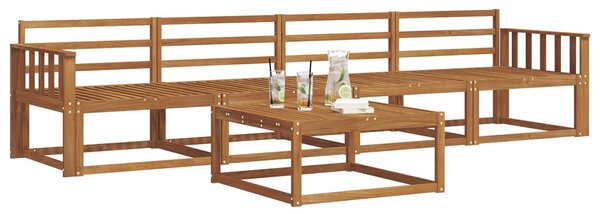 VidaXL Kültéri kanapé szett 5 pcs Természetes Tömör Akácfa
