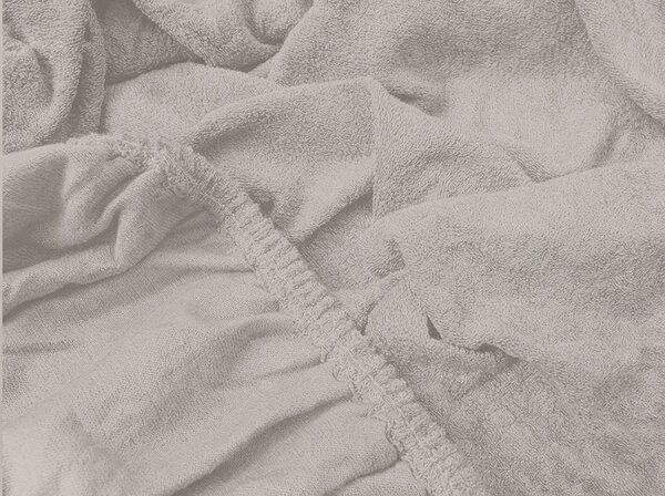 Molton világosszürke polár gumis lepedő 90 x 200 cm