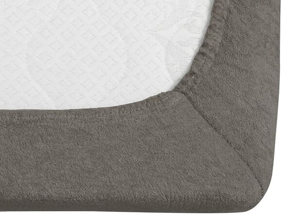 MOLTON sötétszürke fleece gumis lepedő 90 x 200 cm