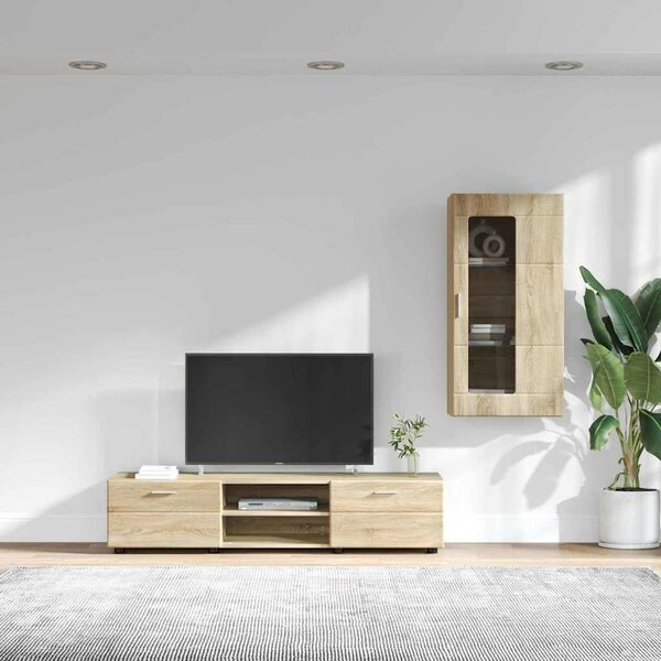 TV szekrény garnitúra fiókkal FLORIN 3 pcs Sonoma tölgy Faanyag