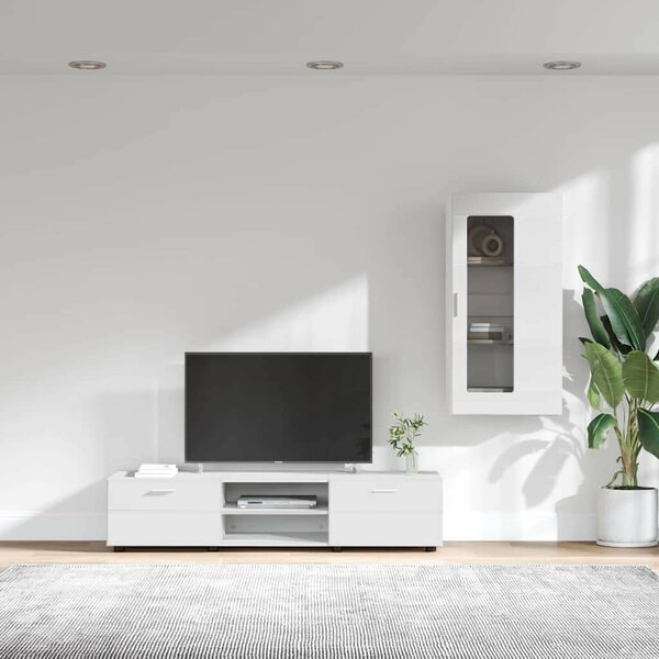 TV szekrény garnitúra fiókkal FLORIN 3 pcs Fehér Faanyag