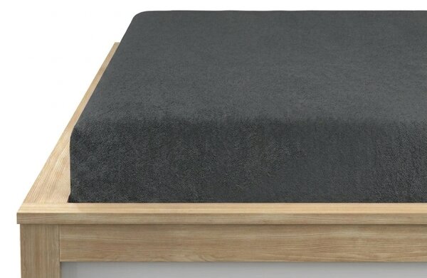 Frottír gumis lepedő MOLTON antracit 90 x 200 cm