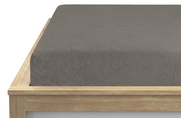 MOLTON sötétszürke fleece gumis lepedő 90 x 200 cm