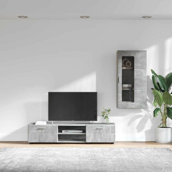 TV szekrény garnitúra FLORIN 3 db Beton Szürke Szerelt Fa