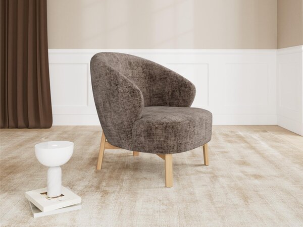 Fotel Norsica 1064, Kárpit, 78x78x78cm, Tölgy, Sötét barna, Kaucsuk