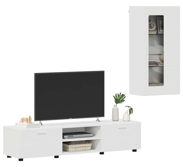 TV szekrény garnitúra fiókkal FLORIN 3 pcs Fehér Faanyag