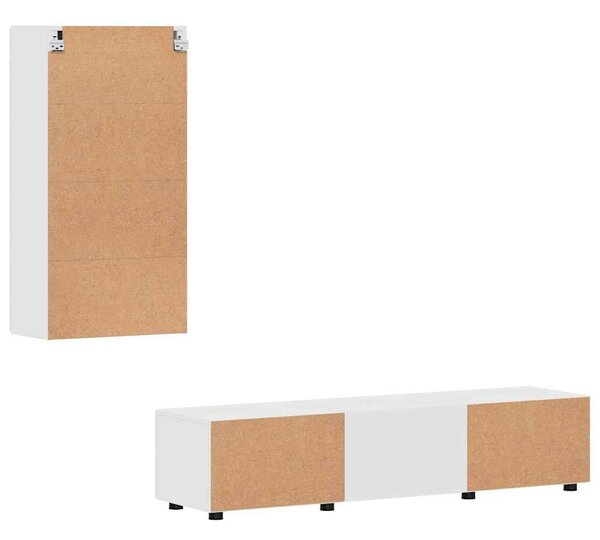 TV szekrény garnitúra fiókkal FLORIN 3 pcs Fehér Faanyag