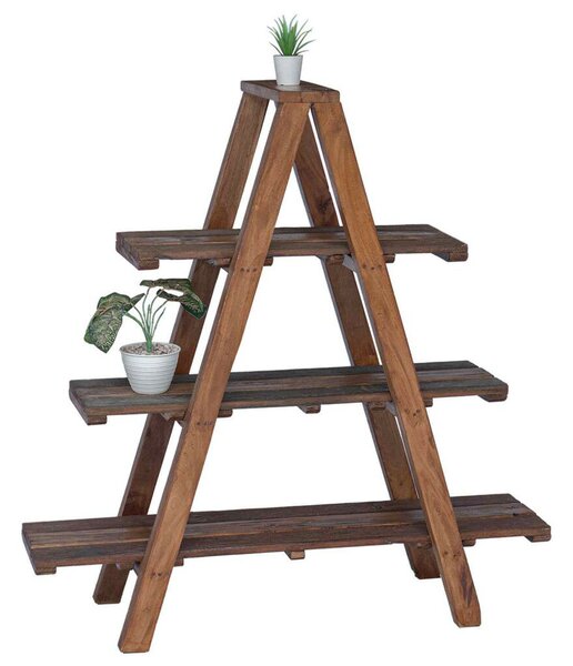 Összecsukható polc polcokkal tárolóval Barna 79.5 x 35 x 112 cm