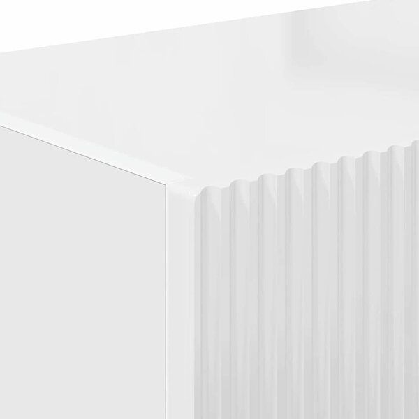TV Fali Szekrény 98 x 31 x 29,5 cm Fényes Fehér Szerelt Fa