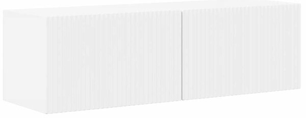TV Fali Szekrény 98 x 31 x 29,5 cm Fényes Fehér Szerelt Fa