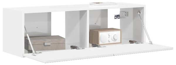 TV Fali Szekrény 98 x 31 x 29,5 cm Fényes Fehér Szerelt Fa