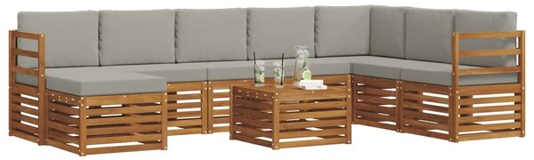 VidaXL Kültéri kanapé szett 9 pcs Természetes és Világosszürke