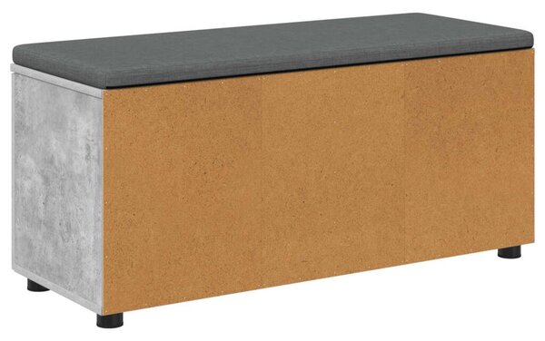 Előtér pad párnával tárolóval Beton Szürke 100 x 38 x 46 cm