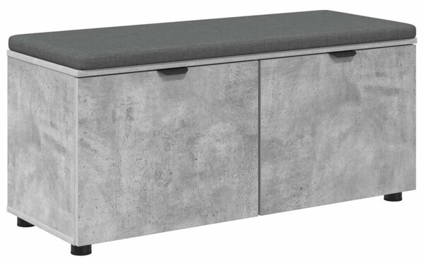 Előtér pad párnával tárolóval Beton Szürke 100 x 38 x 46 cm