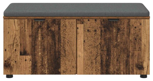 Előtér pad párnával tárolóval ajtóval Öreg fa 100 x 38 x 46 cm