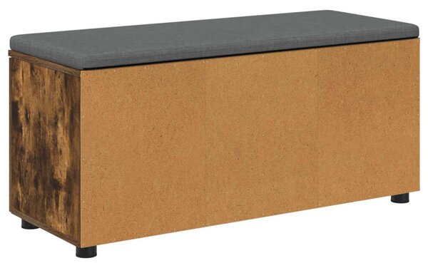 Előtér pad párnával tárolóval Füstölt tölgy 100 x 38 x 46 cm