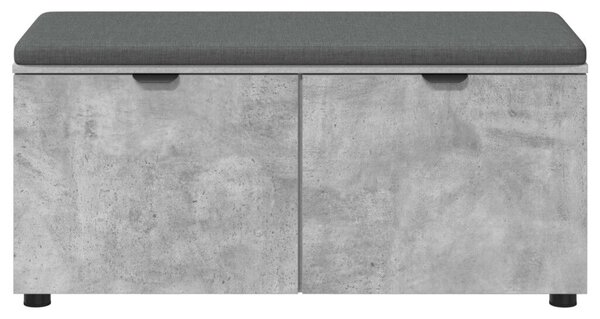 Előtér pad párnával tárolóval Beton Szürke 100 x 38 x 46 cm